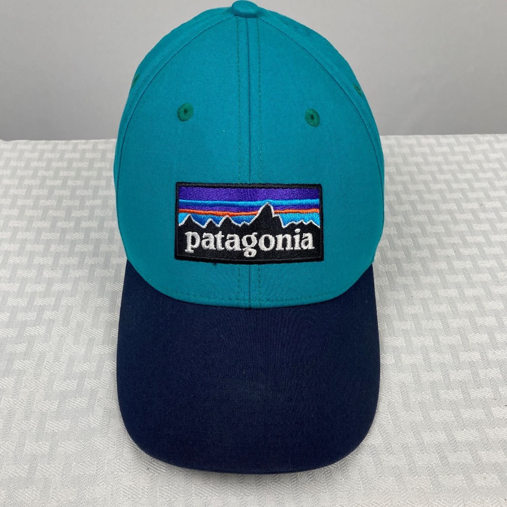 Patagonia Teal Navy Brim P-6 Logo Unisex Adult Hat Organic Cotton